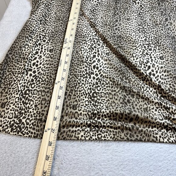 Susan Graver Liquid Knit Top Size 2X Leopard Print Tunic Comfort Glam Career - Picture 6 of 8